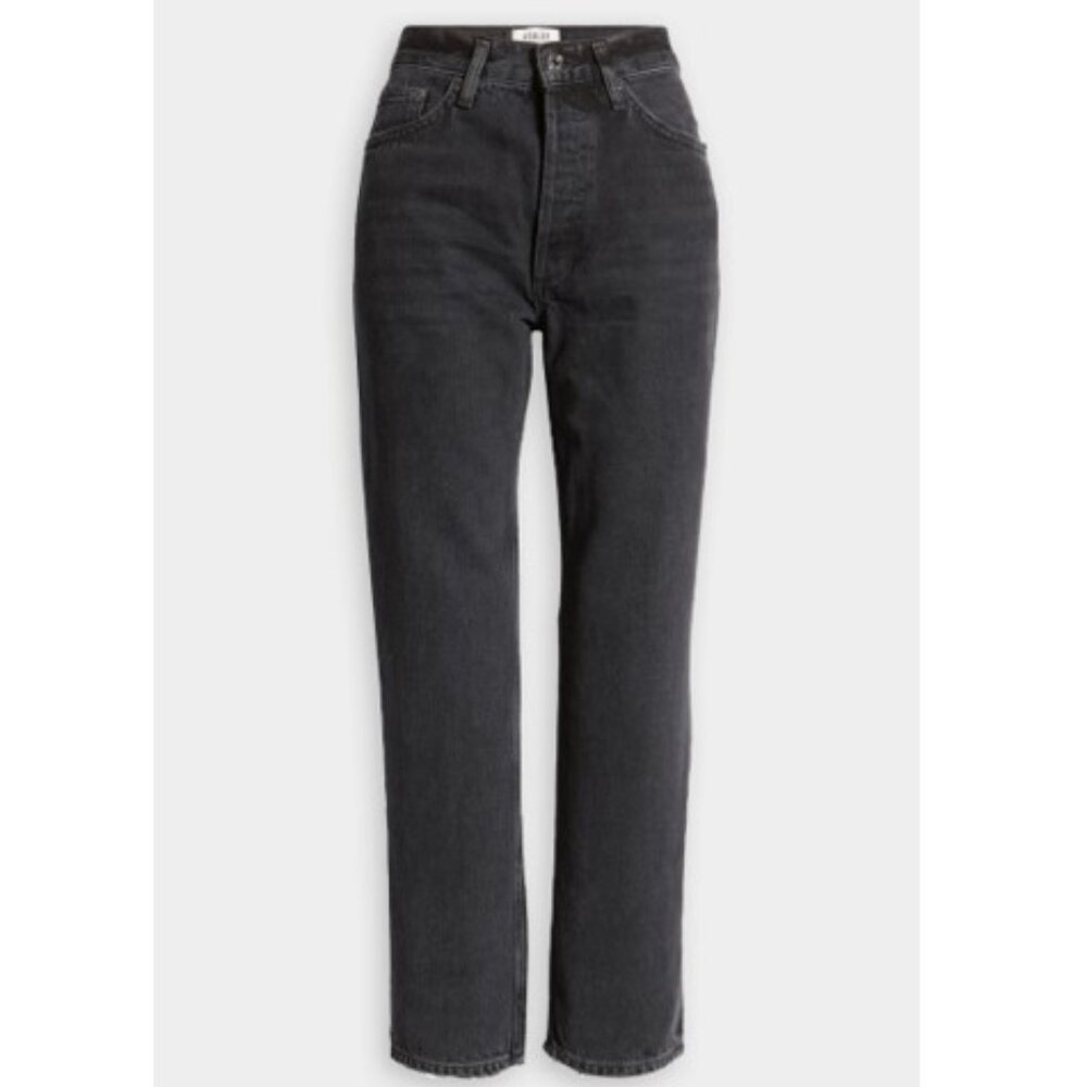 Lana Crop Mid Rise Vintage Straight Agolde Jeans Size 23 Black